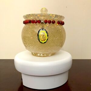 Handmade Resin Prayer Jar w/ Mother Mary Charm Spiritual for Healing & Intention